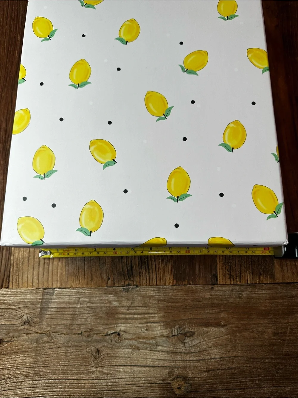 Lemon Pattern Decorative Storage Box - White and Yellow